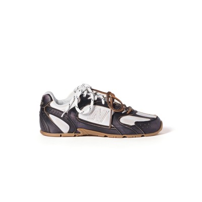 MIU MIU  X  BALANCE 530 SL EMBELLISHED CALFSKIN SNEAKERS 5E165E